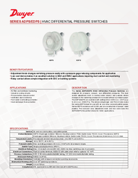 Thumbnail of document Data Sheet - ADPS / EDPS Differential Pressure Switch